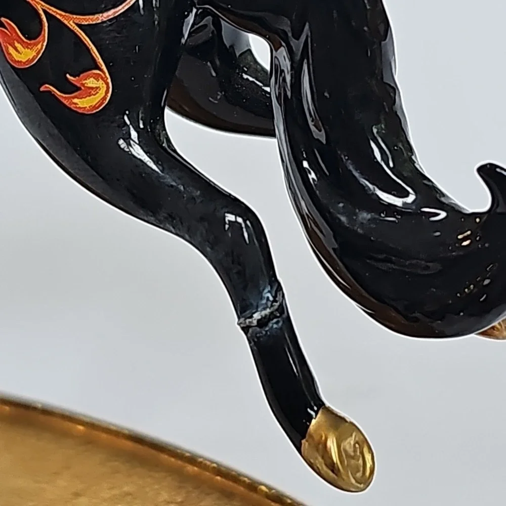 The World of Carousel Horses Russian Lacquer Horse Gold Porcelain‎ COA M1040